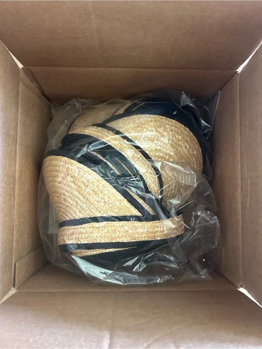 Straw Sun Visors with Black Trim (pack of 12)